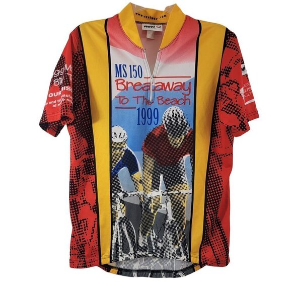 Revi Breakaway To The Beach MS 150 Men’s Cycling Jersey - Size Large - USA Made - Picture 2 of 16